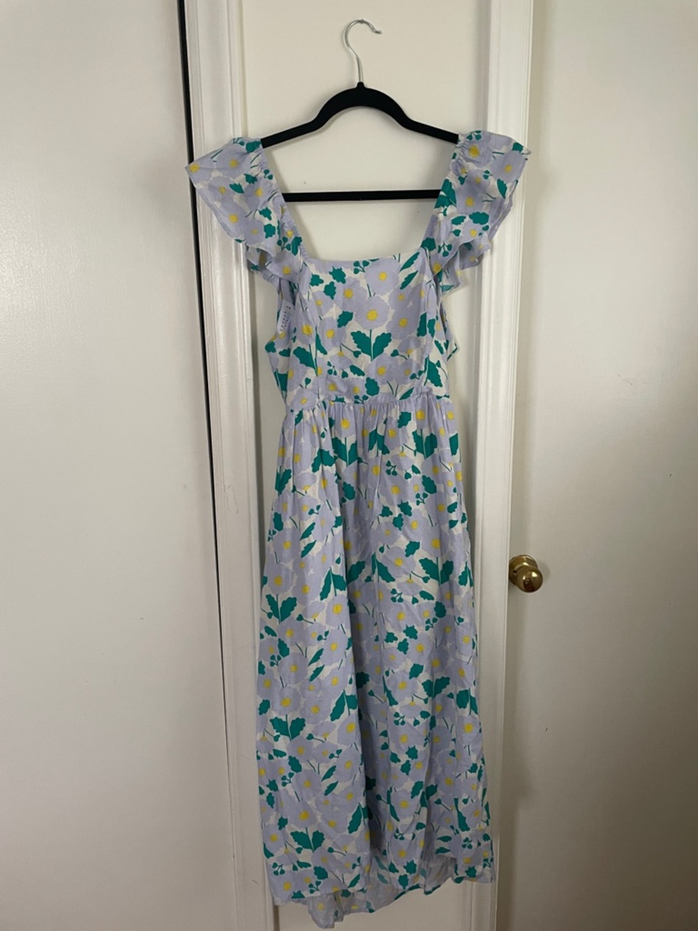Floral Ruffle Midi Dress in Light Lavender